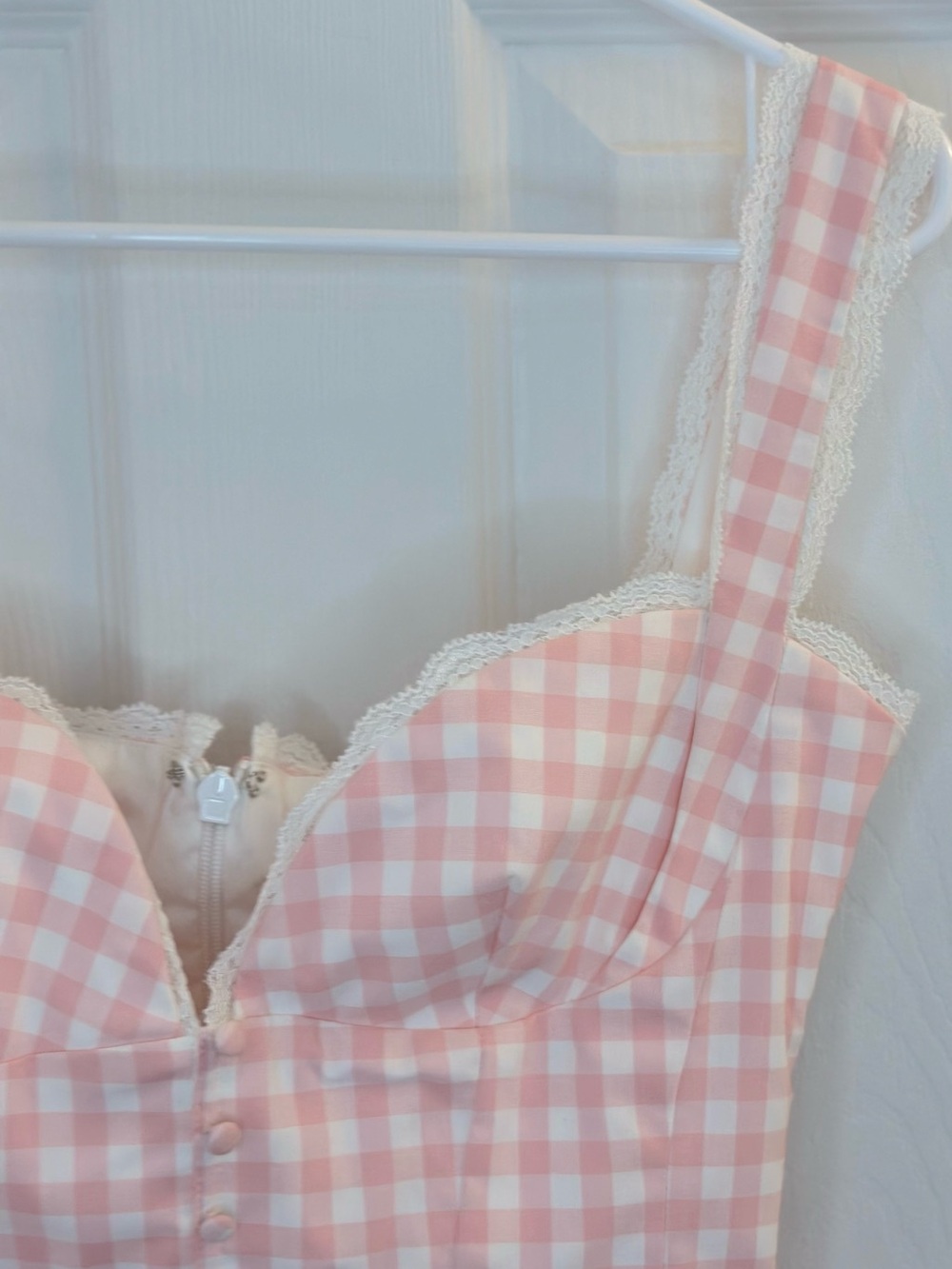 House of CB Brigitte Strawberry Shortcake Gingham Corset Mini Dress size medium - Picture 7 of 11